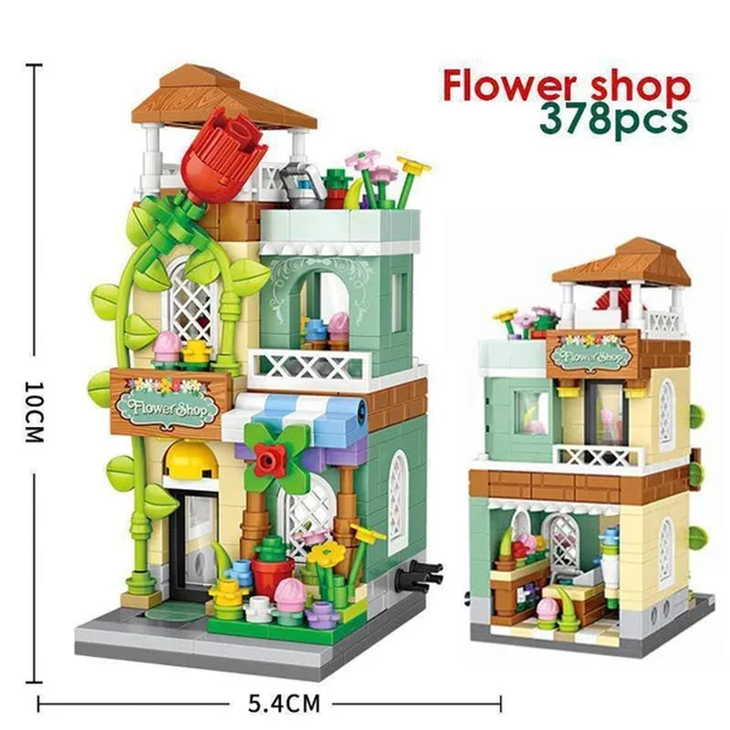 LOZ Mini Street Hongkong Street Food Building Blocks Set China Town Chinese Street Mini Street Shopping Street Kids Puzzle Mini Block Brick Toy