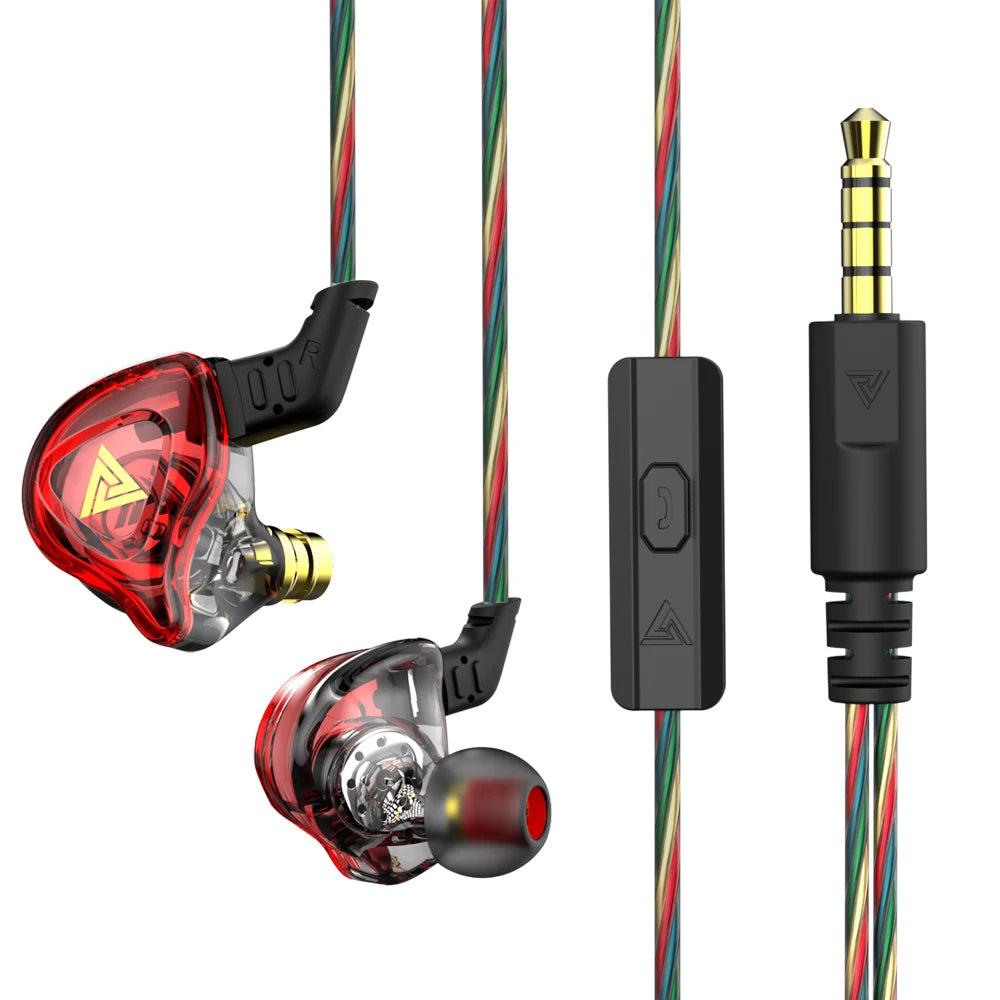 Original QKZ AK6 Copper Driver Hifi Wired Earphone Race Sport Headphone Bass Stereo Headset Music Earbuds 3.5MM in Ear with Mic