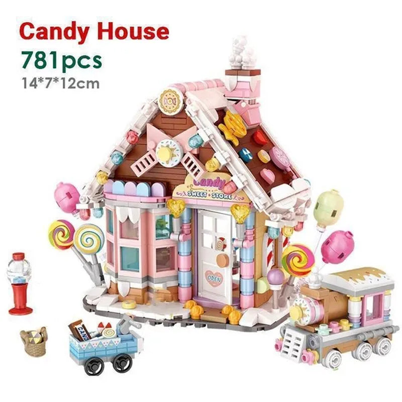 LOZ Mini Street Hongkong Street Food Building Blocks Set China Town Chinese Street Mini Street Shopping Street Kids Puzzle Mini Block Brick Toy