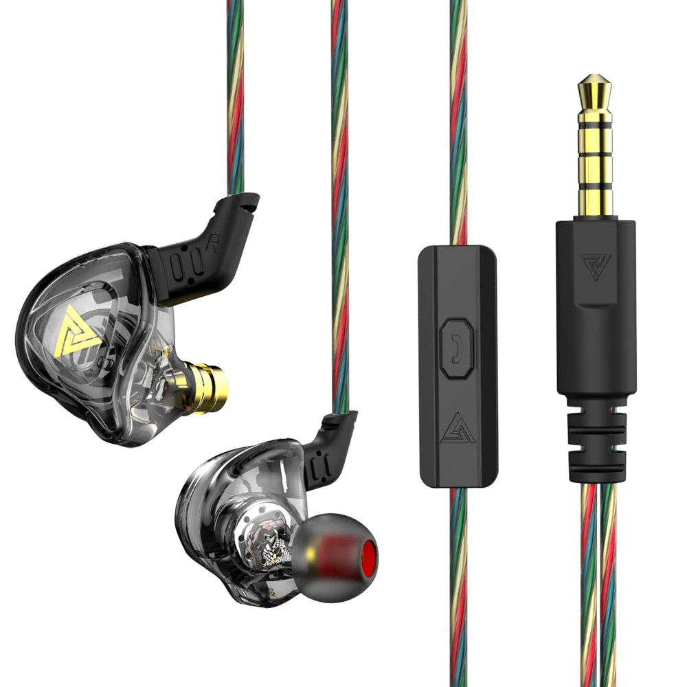 Original QKZ AK6 Copper Driver Hifi Wired Earphone Race Sport Headphone Bass Stereo Headset Music Earbuds 3.5MM in Ear with Mic