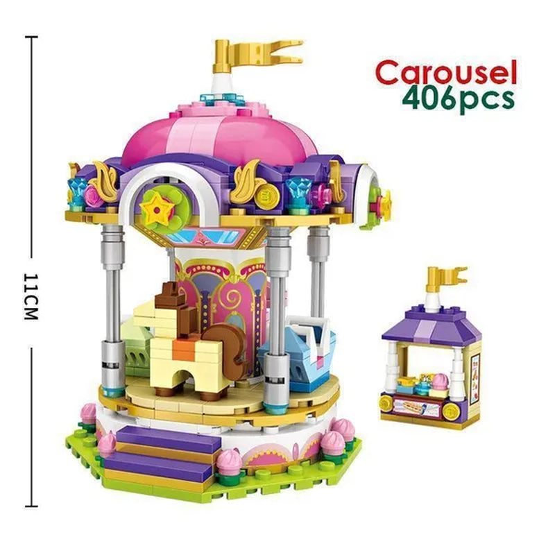 LOZ Mini Street Hongkong Street Food Building Blocks Set China Town Chinese Street Mini Street Shopping Street Kids Puzzle Mini Block Brick Toy