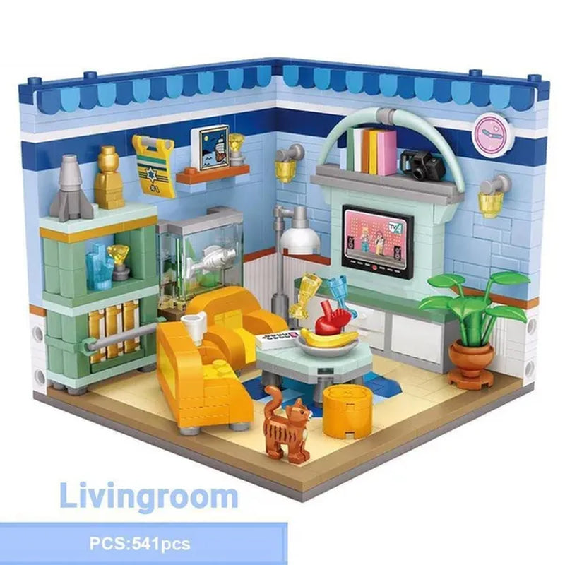 LOZ Mini Street Hongkong Street Food Building Blocks Set China Town Chinese Street Mini Street Shopping Street Kids Puzzle Mini Block Brick Toy