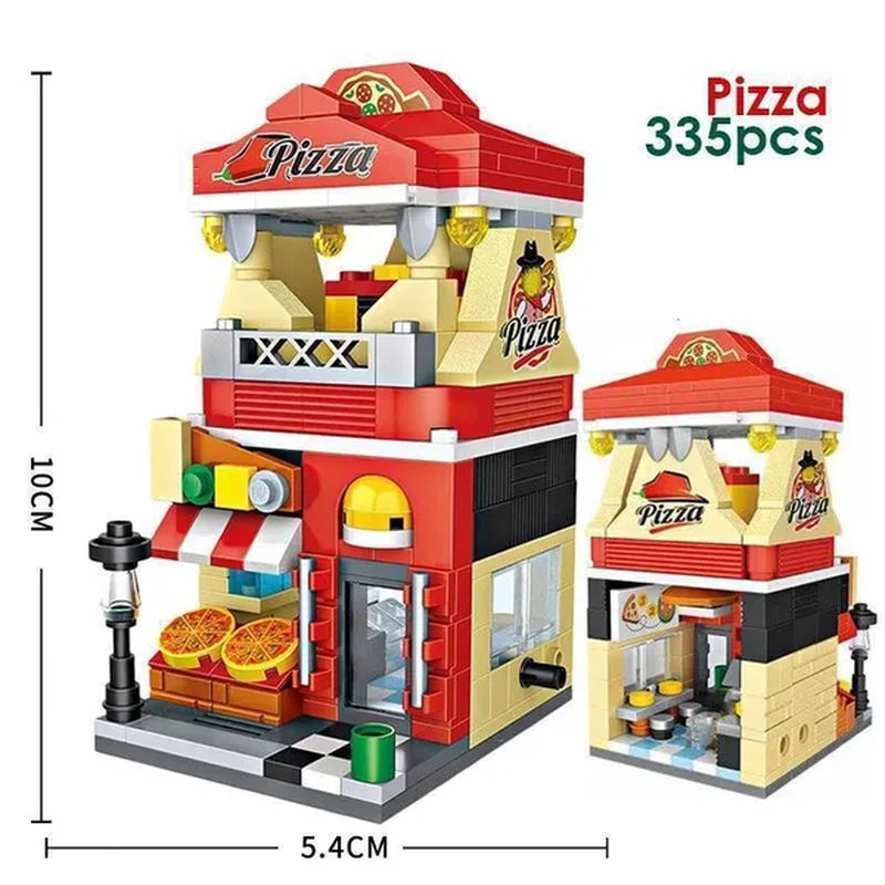 LOZ Mini Street Hongkong Street Food Building Blocks Set China Town Chinese Street Mini Street Shopping Street Kids Puzzle Mini Block Brick Toy