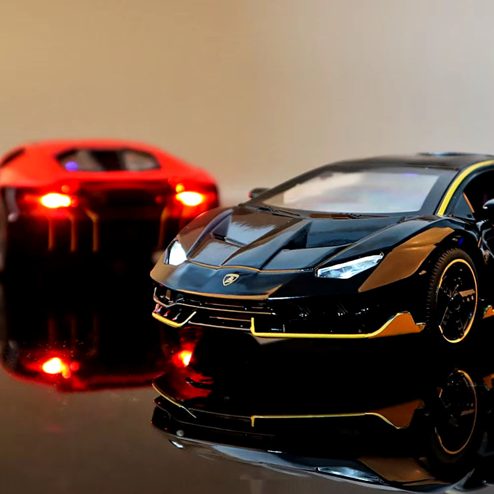 1/32 Cars Toys Auto to Scale Lambor LP770 Diecast Model Cars Alloy Autos Toys Gift for Boys Pull Back Light Music Kids Car