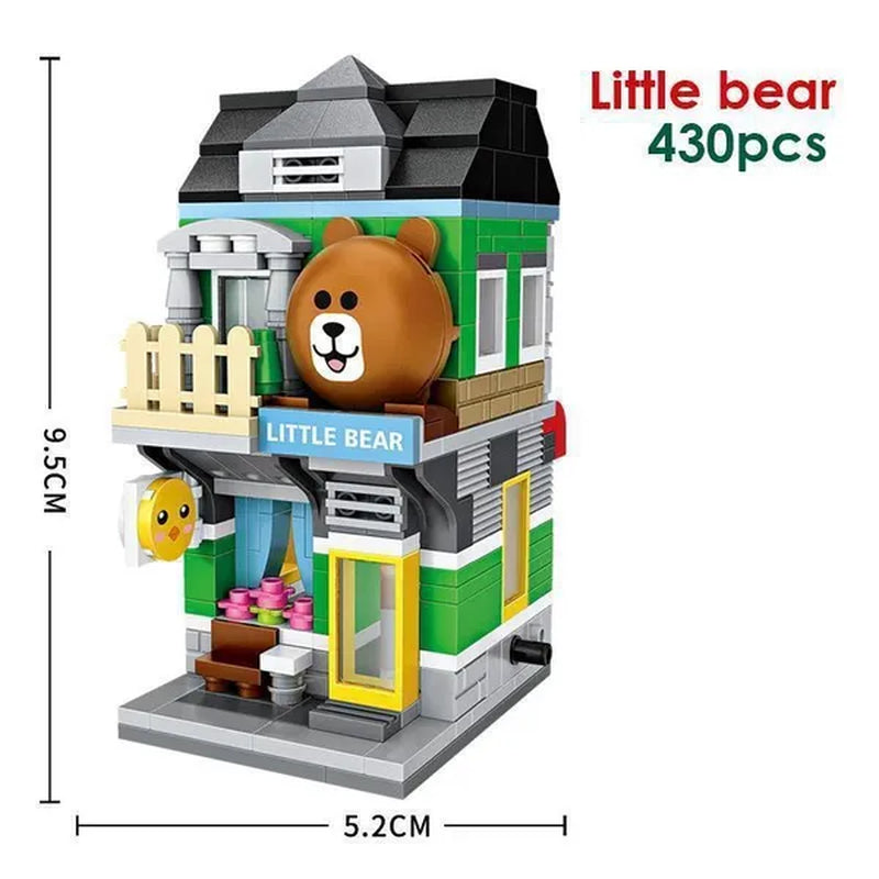 LOZ Mini Street Hongkong Street Food Building Blocks Set China Town Chinese Street Mini Street Shopping Street Kids Puzzle Mini Block Brick Toy