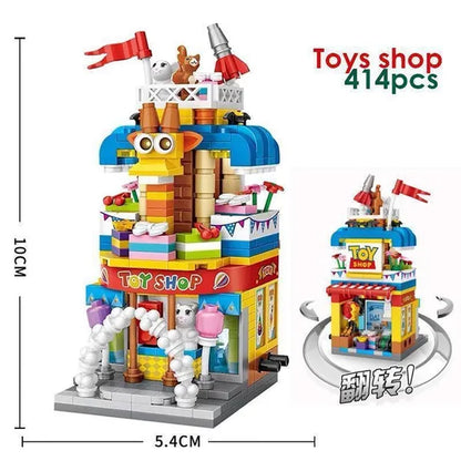 LOZ Mini Street Hongkong Street Food Building Blocks Set China Town Chinese Street Mini Street Shopping Street Kids Puzzle Mini Block Brick Toy