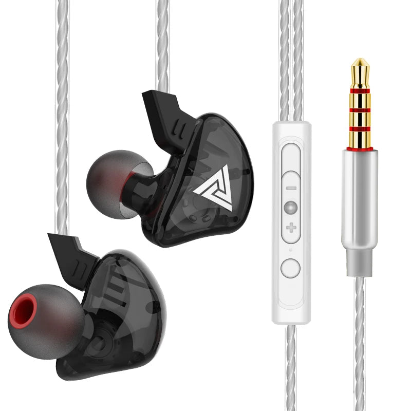 Original QKZ AK6 Copper Driver Hifi Wired Earphone Race Sport Headphone Bass Stereo Headset Music Earbuds 3.5MM in Ear with Mic