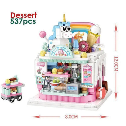 LOZ Mini Street Hongkong Street Food Building Blocks Set China Town Chinese Street Mini Street Shopping Street Kids Puzzle Mini Block Brick Toy