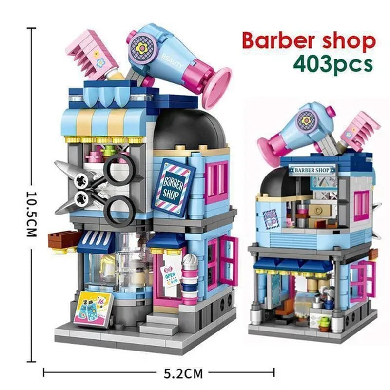 LOZ Mini Street Hongkong Street Food Building Blocks Set China Town Chinese Street Mini Street Shopping Street Kids Puzzle Mini Block Brick Toy