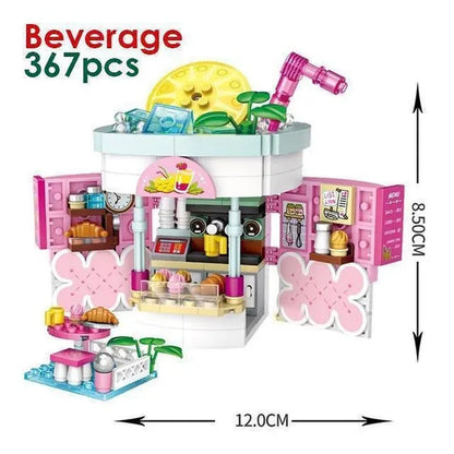 LOZ Mini Street Hongkong Street Food Building Blocks Set China Town Chinese Street Mini Street Shopping Street Kids Puzzle Mini Block Brick Toy