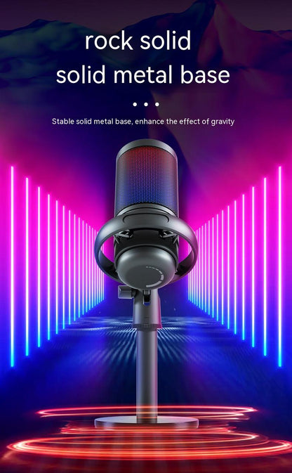 Condenser Microphone RGB Colorful Live Broadcast Wired Microphone