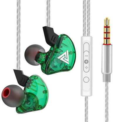 Original QKZ AK6 Copper Driver Hifi Wired Earphone Race Sport Headphone Bass Stereo Headset Music Earbuds 3.5MM in Ear with Mic