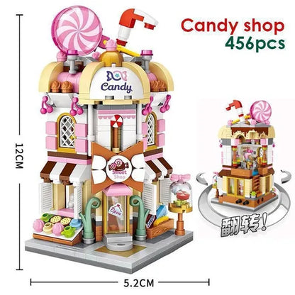 LOZ Mini Street Hongkong Street Food Building Blocks Set China Town Chinese Street Mini Street Shopping Street Kids Puzzle Mini Block Brick Toy