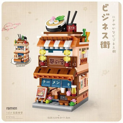 LOZ Mini Street Hongkong Street Food Building Blocks Set China Town Chinese Street Mini Street Shopping Street Kids Puzzle Mini Block Brick Toy