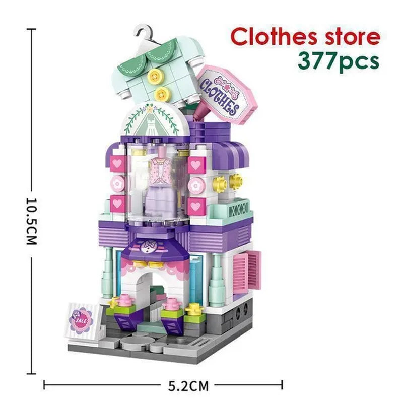 LOZ Mini Street Hongkong Street Food Building Blocks Set China Town Chinese Street Mini Street Shopping Street Kids Puzzle Mini Block Brick Toy